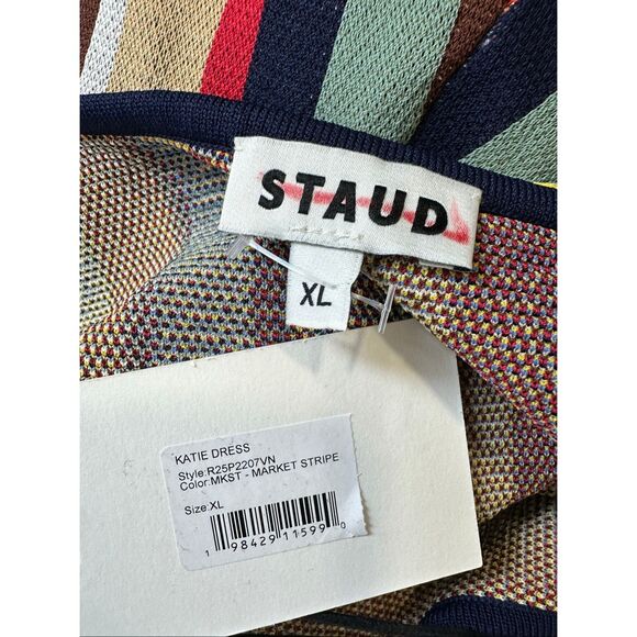 STAUD Katie Market Stripe Midi-Dress Size XL $295 - Picture 12 of 12